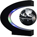 Miniatyrbilde 3 av 5: Flytende Globe Med Led Lys C Form Magnetisk Floating Globe Verdenskartdekorasjon