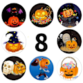 Pikkukuva 2 / 5: Halloween-lahjatarrat – kurpitsa- ja pääkallomallit Yellow