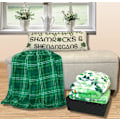 Miniatyrbillede 3 af 5: St. Patrick's Day Soft Throw Blanket: Greens Of Ireland Clovers And Shamrocks Design (shamrock Shenanigans) Traditional Plaid 40*30inch