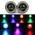 Pikkukuva 1 / 5: 2kpl Auton Sumuvalo Angel Eyes Halo Ring Pyöreä Led Ajovalot Universal 3 inch Red
