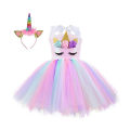 Miniatyrbilde 1 av 5: Unicorn kostyme for jenter, små jenter Rainbow Unicorn Tutu med pannebånd C 8T