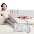 Miniatyrbild 4 av 5: Mini Multi-funktion trådlös Bluetooth Audio Mirror Väckarklocka Smart Speaker White
