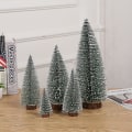 Miniatyrbild 5 av 5: Mini julgran liten tall med träbaser för julfest hemma bordsskiva träd 25cm