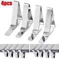 Miniatyrbillede 2 af 5: Justerbar rustfrit stål dugebetræk Jumbo Clips Klemmeholder 4PCS
