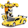 Miniatyrbilde 1 av 4: Robotbil som transformerer leker med fjernkontroll Yellow