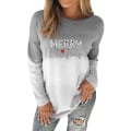 Miniatyrbillede 1 af 2: Hhcx-christmas Damer Langærmet Basic T-shirt Xmas Bluse Jumper Top Grey White 3XL