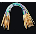 Pikkukuva 5 / 5: Moniväriset putkimaiset neulepuikot - bambu pyöreä set 100cm 100CM