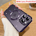 Miniatyrbild 2 av 4: Mode Transparent Magnetisk Trådlöst Case För Magsafe För Iphone 14 Plus 13 12 11 Pro Max Plating Mjukt Cover Red For iPhone 12Pro Max