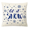 Miniatyrbild 4 av 4: Julkuddfodral Set med 4 Linne Julkuddfodral 18 X 18" Xmas Design Kuddfodral för soffa