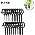 Pikkukuva 2 / 5: 24 kpl Kierrekoukut Outdoor String Lights Turvaruuvikoukku Black A