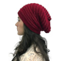 Miniatyrbilde 4 av 4: Menn Kvinner Slouchy Baggy Beanie Oversized Hat Skull Ski Cap Purplish Red