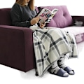 Miniatyrbillede 3 af 5: Dobbelt-lags Lazy Shawl Tæppe Fugtabsorption Opvarmning Varmt Tæppe Kontor Hjem Fritid Multi-purpose Nap Enkelt tæppe light grey 100x140cm