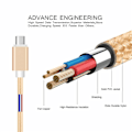 Pikkukuva 3 / 3: Samsung Galaxy Iphone Type C Usb-c 1m datalatauskaapeli Pikalaturin kaapeli punottu Gold Type-C