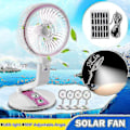 Miniatyrbillede 2 af 2: Led-lampe+solpanel 4 farve7-tommer stille skrivebord (grøn) #7099