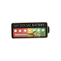 Miniatyrbillede 1 af 3: New Upgrade Social Battery Pin - My Social Battery Creative Lapel Pin, Fun Enamel Emotional Pin 7 Days A Week Black