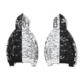 Miniatyrbillede 1 af 2: Den nye hættetrøje til mænd Camo Løs lynlåsjakke sweater til mænd dreng Sort Hvid Black White S
