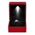 LED-belyst ringæske, øreringe og gaveæske til bryllup RED
