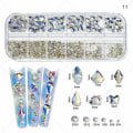 Miniatyrbilde 1 av 5: 3d Glitter Nail Art Ab/fargerik Hotfix Rhinestones Flatback Crystal Diamond Gems Multi Size12 Gird Style 11
