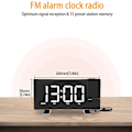 Miniatyrbild 5 av 5: Projektionsväckarklocka, radio digital klocka för tunga sovplatser black white