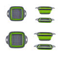 Miniatyrbillede 2 af 3: Silikone Foldbar Afløb Vaskekurv Frugt Grøntsag Organizer Opbevaring green small and big