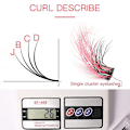 Miniatyrbild 2 av 2: 3 rader blandade färger fransar Wisps 8d tät krull Dramatisk volym Devil Princess Cosplay Makeup 025 3 Rows
