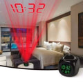 Miniatyrbilde 1 av 3: Digital LCD Stemme Talking Multifunksjon Led Projeksjon Alarmklokke Temperatur For Barn Voksne Black