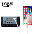 Miniatyrbillede 5 af 5: Solpanel Regulator Charge Controller Usb 30a 12v-24v med dobbelt usb oplader Silver