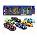 Miniatyrbillede 1 af 5: Hhcx-6 stk/sæt 1:64 Diecast Legering Sportslegetøjsbilmodel Julepynt Mini Børneskydebilsæt Multi-stil gave til børn B Set Meal