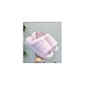 Miniatyrbilde 1 av 5: Vinter Kvinner Hjem Tøfler Ryggstropp Plysj Varme Sko Kvinne Slip On Flats Slides Søt plysj Fluffy Lady Bomulttøfler Rosa Szy EU 40