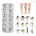 Miniatyrbild 1 av 5: 3d Glitter Nail Art Ab/färgglad Hotfix Rhinestones Flatback Crystal Diamond Gems Multi Size12 Gird Style 23