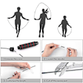 Miniatyrbillede 4 af 5: Jump Rope Springe uden sammenfiltring med kuglelejer Rapid Speed ​​Rope med justerbar black