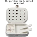 Miniatyrbillede 4 af 5: Smykkeskrin Premium smykker Organizer Case Pu Læder Forskellige rum White