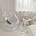 Miniatyrbild 3 av 5: Transparent Uppblåsbar Soffa Stol Soffa, Campingmöbler, Soffa Bean Bag Lazy Soffa Stol Med Fotpump För Hem/kontor/ute/resor/camping/picknick/