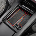 Miniatyrbild 4 av 5: Trådlös billaddare Center Console Armstöd Förvaringsbox Hållare Container Förvaringsbricka Red