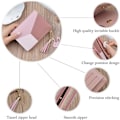 Miniatyrbild 5 av 5: Liten plånbok för kvinnor, tjejer Bifold Slim PU-läder (rosa)