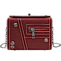 Miniatyrbillede 1 af 4: Punk Messenger Bag til Kvinder Kæde Læder Crossbody Skuldertaske