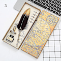 Miniatyrbillede 3 af 5: Kalligrafi fjer Dip med 5 Nib Fjærpen Pen Skriveblæk Sæt Gaveæske Bryllup Fyldepen Black