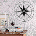 Pikkukuva 3 / 4: Metal Guideline Neulamaalaus Navigointikoristelu, Seinälle ripustettava Beach Theme House Decoration (musta) 1kpl