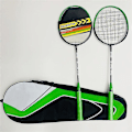 Miniatyrbilde 4 av 5: 2stk Sportsbadmintonracket Sklisikkert håndtak Racket for utendørs spill Orange