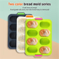 Miniatyrbilde 3 av 4: Mini Baguette Brød Baking Silikon Form Skuff Brød Non Stick Perforert Pan Form Green