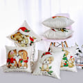 Miniatyrbild 3 av 3: Set med 6 kuddfodral i bomull och linne, för hem, sovrum, soffa, bil, julkollektion Katt Hund Örngott Kuddfodral Söt linne Digitaltryck