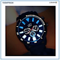 Miniatyrbillede 1 af 5: Sort vandtæt Quartz Led Light Watch Med Silicon Band