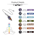Miniatyrbild 4 av 4: Chakra Crystal Pendel Hexagonal Reiki Healing Crystal Points Ädelsten Dowsing Pendel för spådom Scrying Wicca Chakra