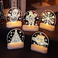Miniatyrbild 4 av 4: Juldekorationer för hem Träd Älg 3d Akryl Nattljus Julklapp Nyår Heminredning Strängljus Jultomten prydnad 494583 3