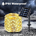 Pikkukuva 5 / 5: 32m/22m/12m/7m aurinko-LED-valo ulkona juhlavalaisin Garden Fairy Light String 1 ~ 2pc vedenpitävä jouluseppele pihan koristelu 22M 200LED