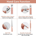Miniatyrbillede 3 af 4: Negleklipper manicure sæt 7 i 1 rustfrit stål neglesakse plejesæt Rose gold