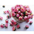Pikkukuva 3 / 5: 3cm tekoruusuja kukkapäät hääkoristelu (vaaleanpunainen) 50PCS
