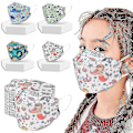 Miniatyrbild 1 av 3: Ansiktsmasker för barn Kf94-masker Barn Kf94-masker Skyddsmasker Tecknad Kf94 engångsmasker 100PCS White