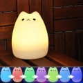 Miniatyrbillede 2 af 5: Cute Cat Led Night Light Silikone Cat Light Usb Charging Warm White Light