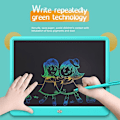 Miniatyrbillede 5 af 5: Lcd skrivetablet 15 tommer farverig skærm tegneblok, doodle og skriblerplader til børn White